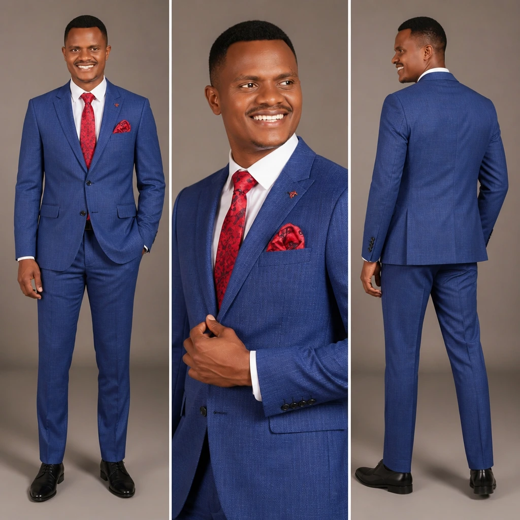 Men's Slim Fit 2-Piece Turkish Suit - 100% Wool,FBC691-14SXX (46)